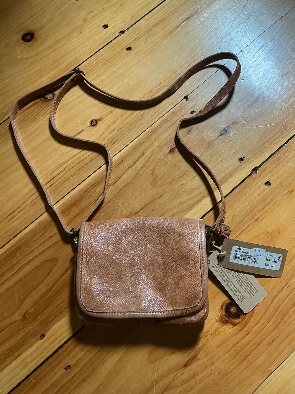 NWT BED|STÜ Ziggy Convertible Leather Crossbody Bag in Tan Rustic